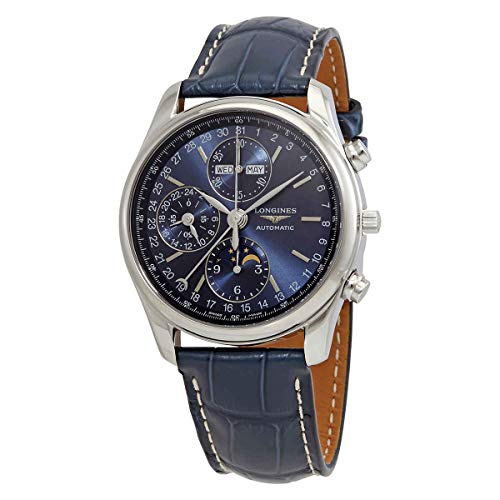 The Longines Master Collection Moonphase Automatic Chrono Blue Dial, Blue Alligator Strap L2.673.4.92.0