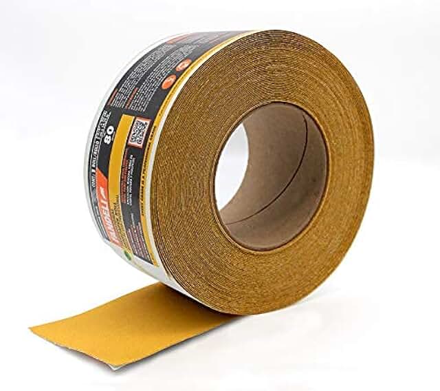 Fandeli 80 Grit Sandpaper Roll - Self Adhesive Backed Sandpaper (1 Roll, 20 Yards Long) - Premium Sandpaper Roll - Stickyb...