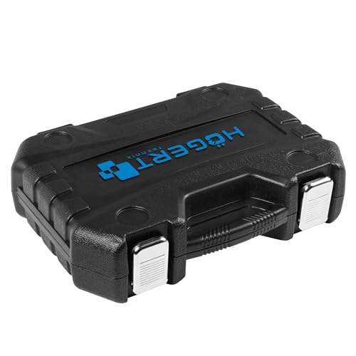 Högert Technik - Steckschlüsselsatz 24-teilig 1/2 Zoll mit Knarrenschlüssel, Ratsche, Stecknüssen 8-32 mm aus CrV Stahl im Koffer für Werkstatt und Garage