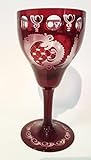 Antik Glas Egermann Weinglas antik, geschliffen Wein, Sherry, Glas Böhmisches Glas rubin rot Antik Glas Sammler Glas gebraucht Zustand wie neu Höhe ca. 13,5 cm