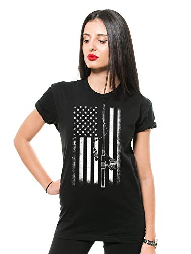 American Flag Fishing T-Shirt, Funny Mens Fishing Shirts, Mens Graphic T-Shirts Fishing Flag1 - Military Green Large #TOP4