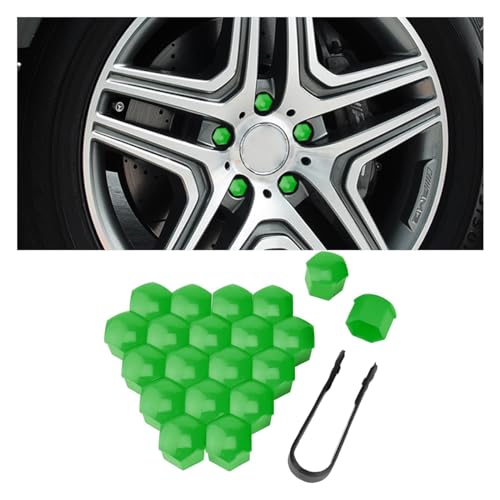 20PCS Universal Car Wheel Nut Caps, 19mm Hexagonal Plastic Lug Nut Covers Car Wheel Hub Screw Exterior Decoration Auto Bolt Caps with Removal Tool, Protection Cap Replacement for Cars