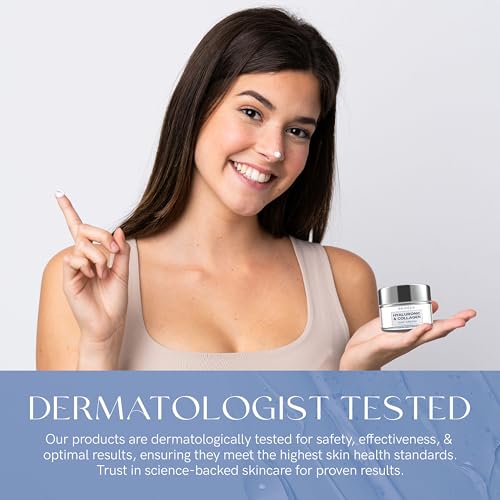 Skin 2.0 Hyaluronic Acid & Collagen Day Cream, Anti Aging Facial Moisturizing Cream, Wrinkle Day Cream for Face, Hydrating and Brightening, Korean Made Day Cream for Women and Men