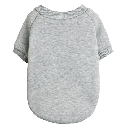 Image of Soft Puppy Sweater for Small Dogs Winter Knit Pullover, Grey S | Elastic Cuffs Pet Clothes, Holiday Party Matching, Fall Winter Daily Outfit, Soft Breathable Machine Washable Sweatshirt