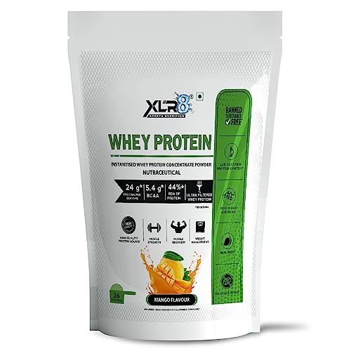 Image of XLR8 Whey Protein Powder with 24 g Protein Content & 5.4 g BCAA (907 g (Pack of 1), Mango)