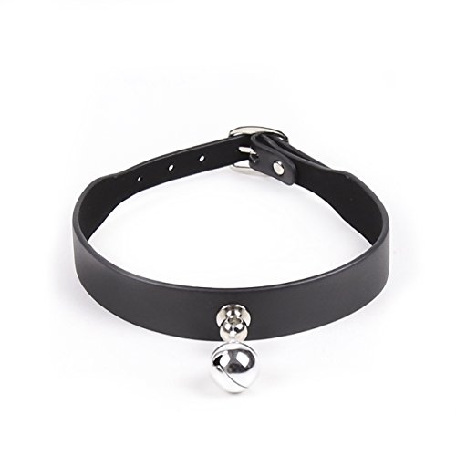 Adjustable Punk Style Black Leather Choker Necklaces for Women and Men