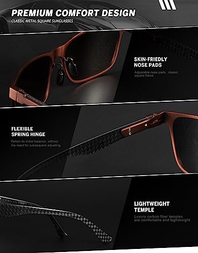 Image of ANYLUV Mens Sunglasses Polarized Upgraded Carbon Fiber Temple Sun Glasses Fashion Driving with UV Protection