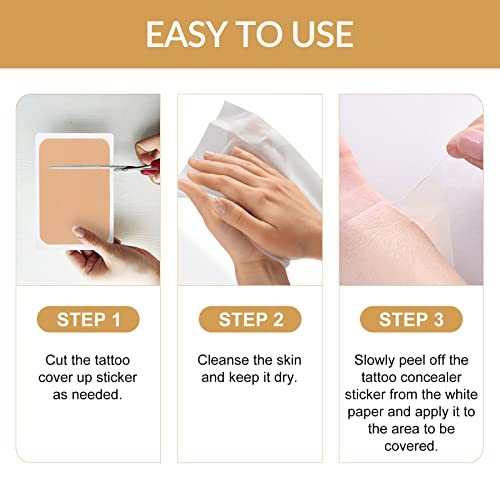 Tattoo-Cover-Up Waterproof-Sweatproof-Sticker-Patch Ultra-Thin-Patch-for-Tattoo-Scar-and-Birthmarks Tattoo-Cover-Up-Tape-for-Light-Skin-Tone, 6 Count (Pack of 1) - Thumbnail 6