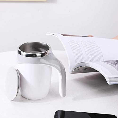 ALEOHALTER Mixing Coffee Mug Self Stirring Mug, Automatic Magnetic Stirring Coffee Mug Stainless Steel Cup Hot Drink Mixer for Hot Cocoa,Chocolate,Mocha,Matcha,Milo(White) - Image 8