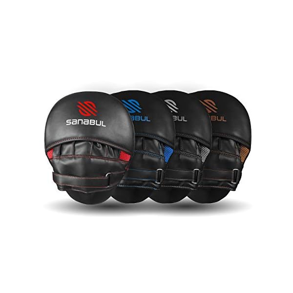 Sanabul-Essential-Curved-Boxing-MMA-Punching-Mitts Sanabul Essential Curved Boxing MMA Punching Mitts (Black/Red)