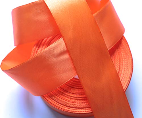 CaPiSo 50m Mega-Rolle Satin-Schleifenband 40mm Geschenkband Dekoration Dekoband Satinband (Orange)