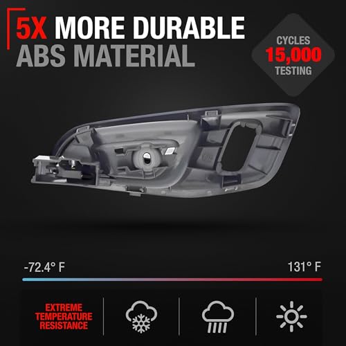 Image of T1A Interior Front Passenger Door Handle Replacement - Compatible with 2015-2023 Ford Transit - Textured Black, Plastic - OEM CK4Z-9946318-A BK2Z-6126680-A