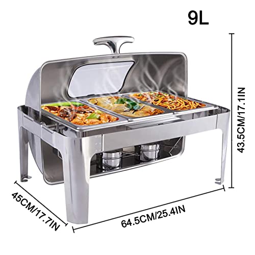 Chauffe-plats buffet 9L à couvercle rétractable pour un maintien thermique optimal