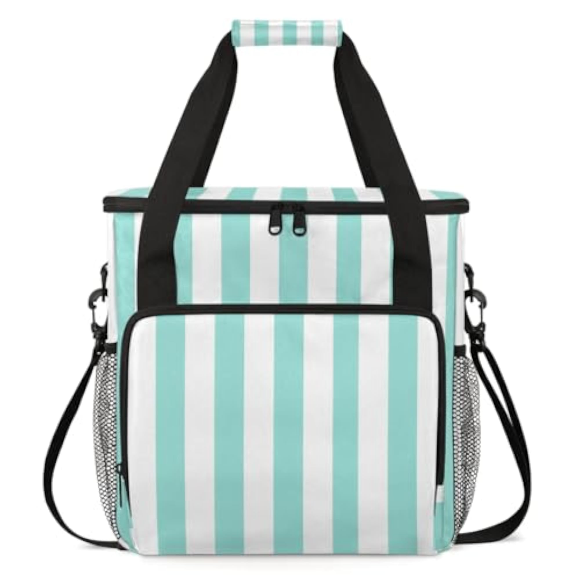 Light Blue Stripes Travel Coffee Maker Carrying Bag
