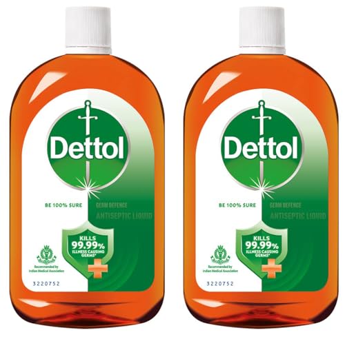 Dettol Antiseptic Liquid for First Aid, Surface Disinfection and Personal Hygiene, 1000ml (Pack of 2)
