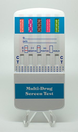5 Panel Home Drug Test Kit Dip Card. Test for Marijuana, Cocaine, Morphine/OPI, Amphetamine, Methamphetamine