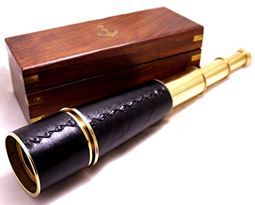 NAUTICALMART Admiral's Brass/Leather Spy Glass 18