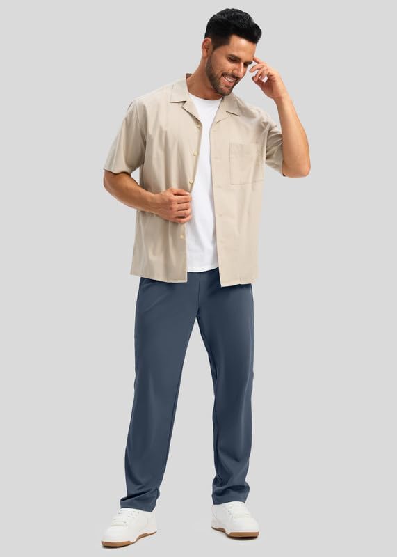 Pudolla Men's Athletic Pants with Zipper Pockets Stretch Workout Sweatpants Lightweight Running Joggers for Men - Image 3