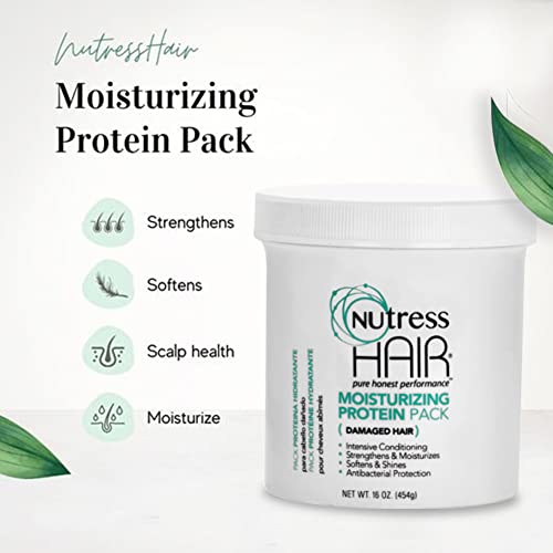 Nutress Hair Care Bundle (Total Count Of 4) - Moisturizing Protein Pack, 16Oz (1), Foam Wrap Styling Lotion, 8Oz (1), Stop Break Leave-In Conditioner, 8Oz (1), Stop Break Sulfate-Free Shampoo, 8Oz (1) #TOP1