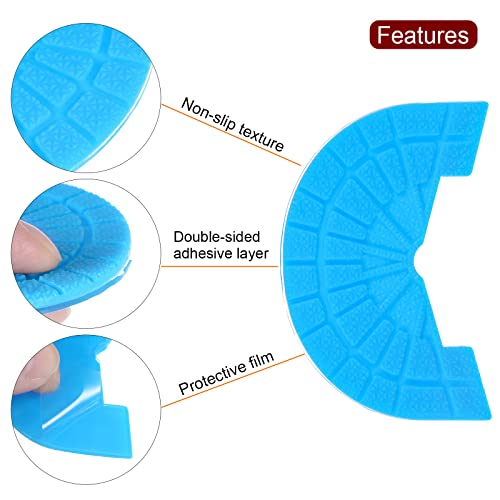 Image of HARFINGTON 1pair Shoe Sole Protector for Sneakers Size 10-11 Non Slip Pad Heel Plates Repair for Men and Women, Light Blue
