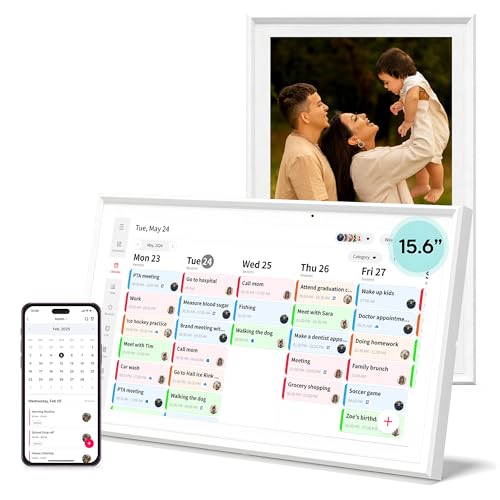 Image of 15.6 inch Smart Digital Calendar, No Subscription WiFi Touch 1080P Photo Frame | No subscription fees, cross-platform WiFi sync iCloud, Google & Outlook, all-in-one FHD touch family organizer photo frame