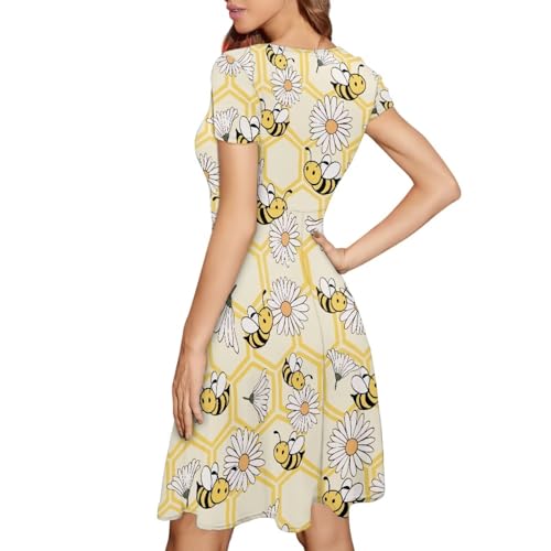 Image of Forchrinse Native Aztec Style Black White Geometric Women's Midi Dress Casual Long Dress Round Neck Swing Dress