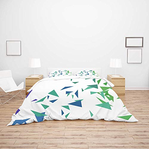 Parure de lit 3 pièces multicolore avec housse de couette et taies