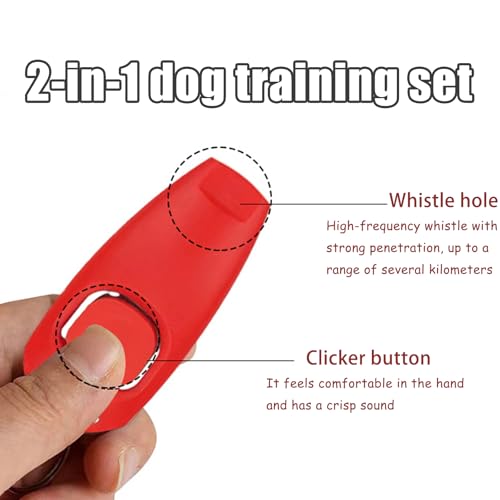 RANYAKE 3er-Pack Rückruf Hundepfeifen-Armband,Hochfrequenz Klicker Hundeklicker Set,Hund-Klicker,2 in 1 Haustier-Trainingsgerät,Hunde- und Katzentrainer mit Handschlaufe