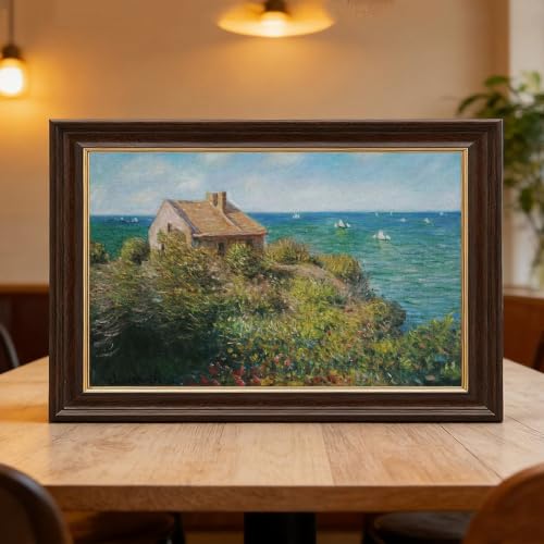 Toile Monet maison de pêcheurs tableau impressionniste encadré 40x61 - 6
