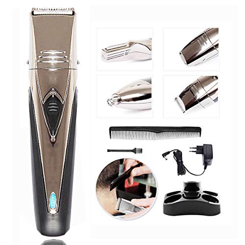 Tondeuse Cheveux Homme Professionnel, All in 1 Multifunction Grooming Kit Rechargeable, avec Tondeuse à Cheveux, Tondeuse de Précision, Tondeuse à Barbe, Tête de Rasoir, Tondeuse de Nez