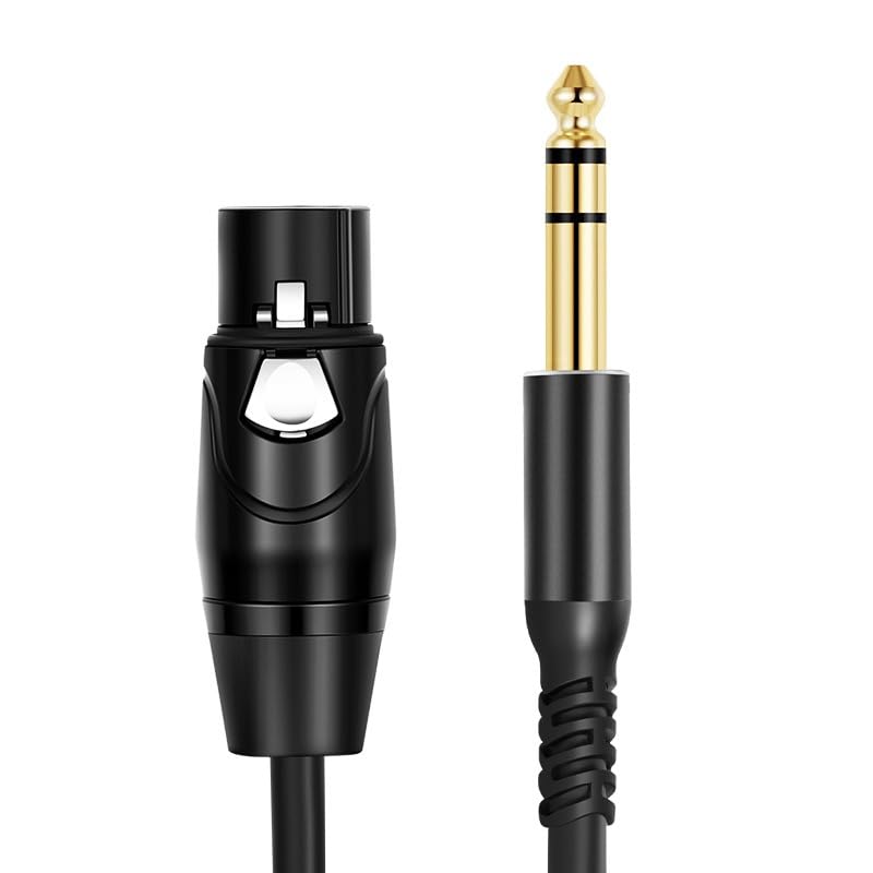 Cable de audio XLR hembra 3 pines a Jack 6.35mm macho miniatura 2