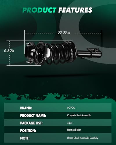 Image of SCITOO Front and Rear Strut Assembly 4PCS for Hyundai Accent