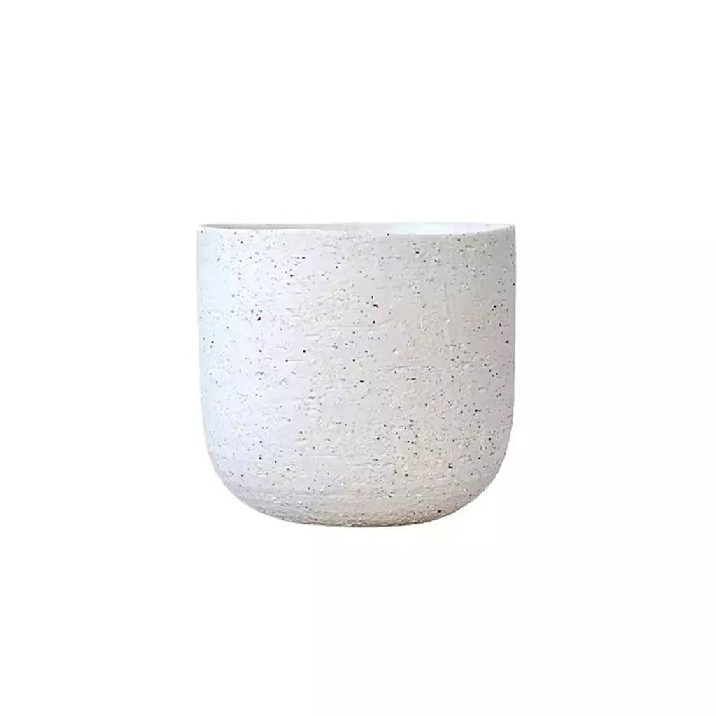 Gelasige One Color Flower Pots Nordic Ceramic White Flower Pot High-Grade Pottery Pot Large Stoneware Retro Flower Pot Outdoor Flower Pots(A)