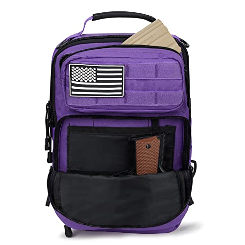 G4Free Tactical Sling Bag Backpack Military Rover Shoulder Sling Pack Molle Edc Small Crossbody Chest Pack(Purple) #TOP4