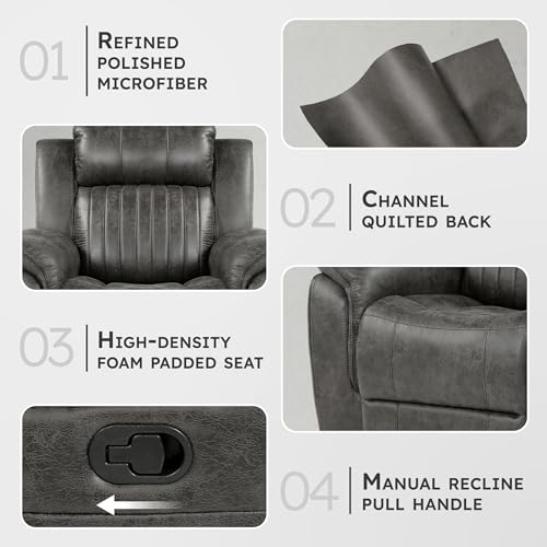Sillón Manual Plegable Gris Marrón miniatura 3