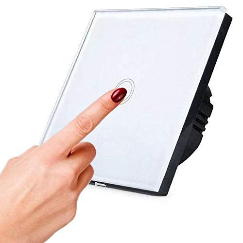 Interruptor de luz inteligente de vidrio templado | Interruptor de luz táctil multicolor estándar de la UE 1 2 3 Gang(Ng White 3 Touch)