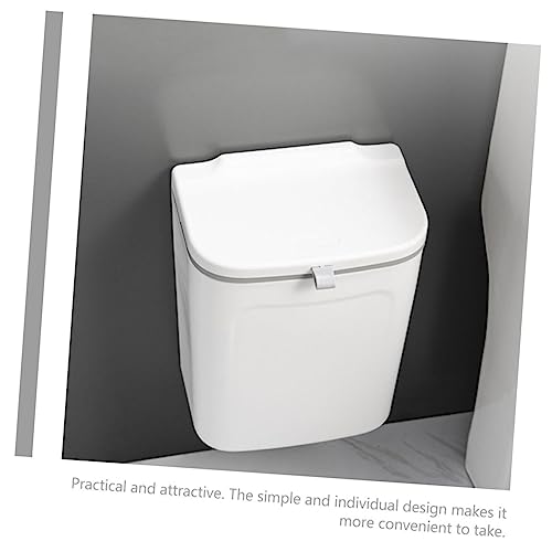 Caneca de basura blanca rectangular para colgar 9L miniatura 7