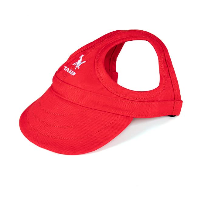 DoHTeck Baseball Cap With Neck Strap, Sun Protection Adjustable and Comfortable Cool Ear Holes Outdoor Hat for Small, Medium and Large Dogs