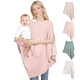 SheSeek Muslin Nursing Cover Up for Breastfeeding, Soft & Breathable Cotton Breast Feeding Cover for Women, Full Privacy Breastfeeding Cover - Newborn Baby Essential, Pink