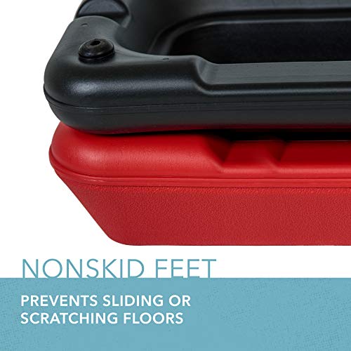 Circuit Fitness - Circuit Size Aerobic Platform with Red Nonslip Platform and Two Original Black Risers