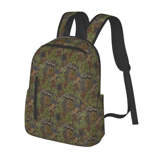 College Backpack, Travel, or Work Bookbag, Spacious and Versatile for Daily Use, Hunting Camo Trees Branches Military Camouflage Daypack Rucksack2