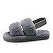 xinghui Chanclas de Mujer Atado con Zapatillas de Pelo de Fondo Grueso Espeso de Peluche Suave-Gris_36-37
