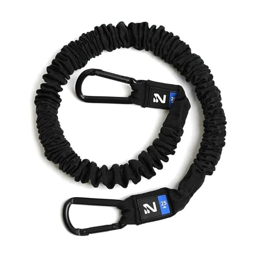 Iron Neck Resistance Band - Durable Exercise Band with Steel Carabiners for Neck Trainer, Exerciser, & Strengthener - Training, Strength Workouts, Stretching, & Rehab - for Home & Gym Use - 25 lbs.