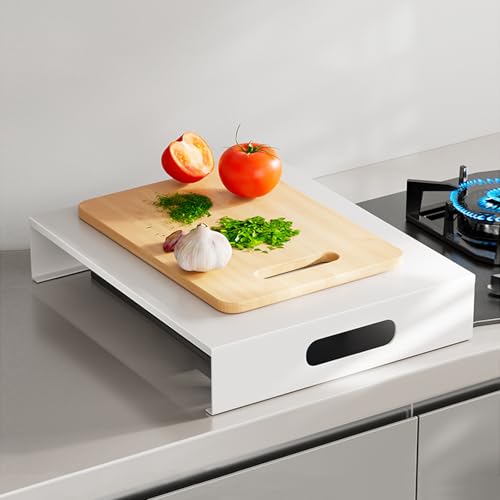 Tapa Encimera Gas, Cubiertas Multiusos para Protector Cocina Gas, Cubre Encimera, Amplia el Espacio de la Cocina, Rejillas de Cocina(White,35x45cm/14x18in)