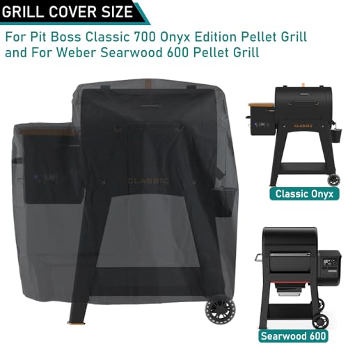 Image of ZJYWSCH Grill Cover for Pit Boss Classic Onyx PB700NX Wood Pellet Grill Heavy Duty Pit Boss Classic 700 Onyx Edition 700NX Grill Cover Outdoor Waterproof
