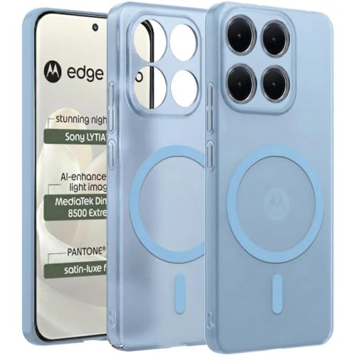 Image of DIZORO Matte Case for Motorola Edge 70 Pro Compatible with MagSafe, Camera Lens Full Protection, Shockproof Translucent Frosted TPU Soft Phone Cover, Anti-Fingerprint (Sierra)