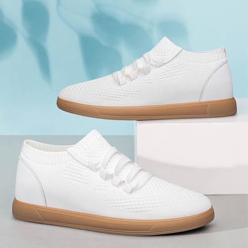 Men's Knitted Mesh Fashion Sneakers Casual Lace-up Dress Business Oxfords Shoes Breathable Non-Slip Internal Height 2.36in Walking Shoes4