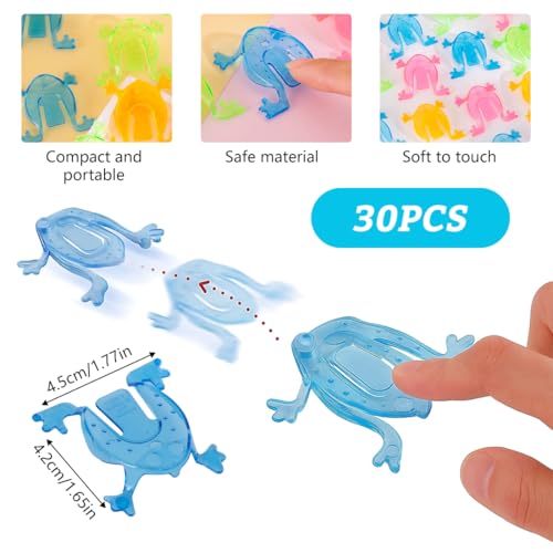 KIRZAX 30er-Pack Frosch-Springspiel, Frosch-Springspielzeug, Fingerdruckspielzeug, Geburtstagsgeschenke, Ostern, Geschenktütenfüller (zufällige Farben)