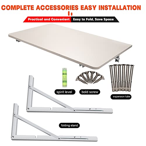 Table murale pliante gain de place avec support inox robuste JATIBOSH - 5