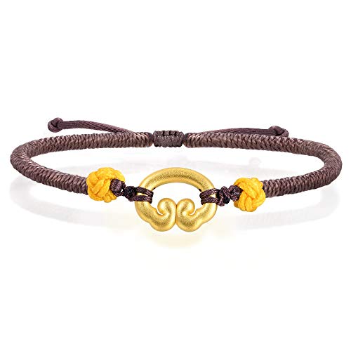 CHOW SANG SANG 999 24K Gold Cultural Blessings Daily Bliss Ruyi Bracelet for Women 92052B | 8.6',...